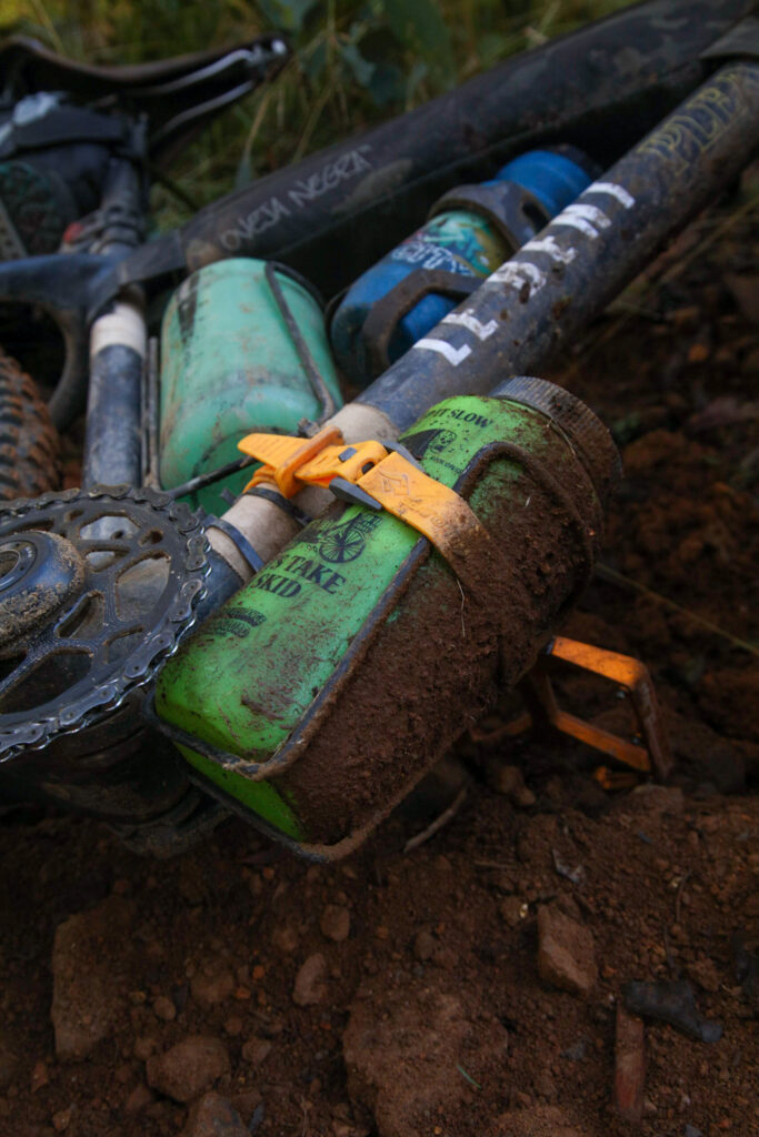 nalgene bottle and sea to summit stretch-loc strap bikepacking the hunt 1000