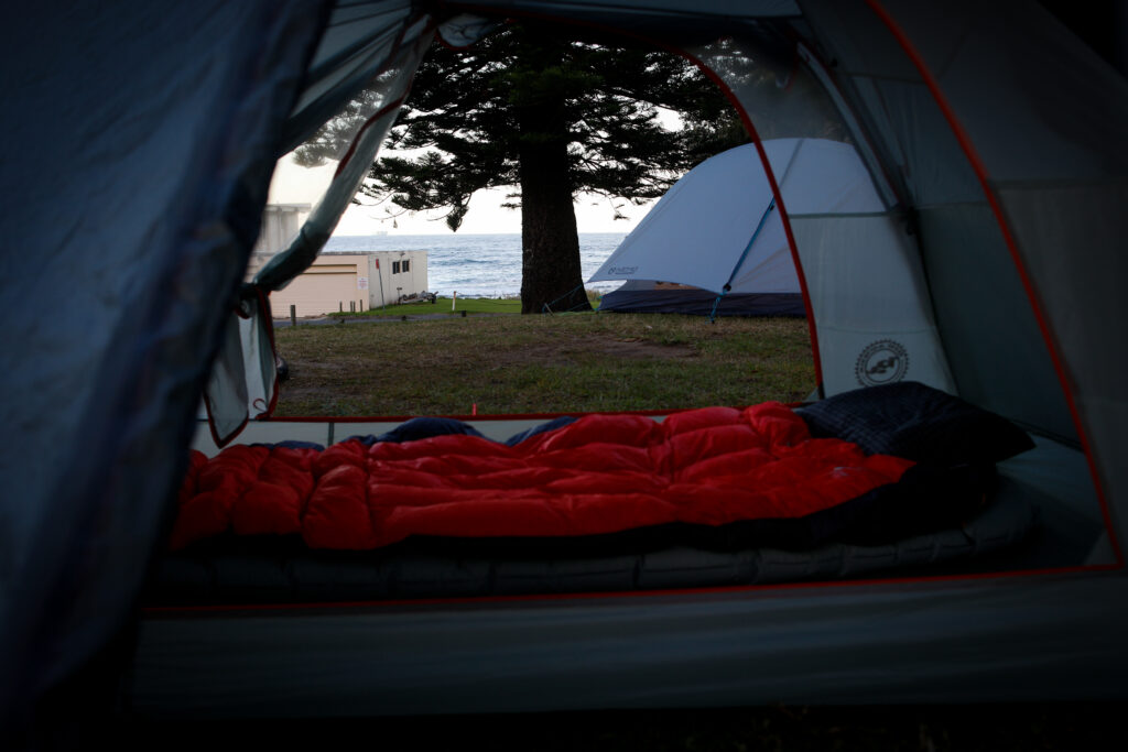 Camping spot at Coledale beach on the coal coast trail